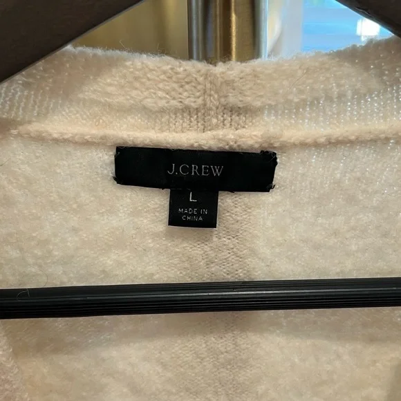 J. Crew Oversized Stretch Wool V-neck Tunic Sweater L - Picture 4 of 6